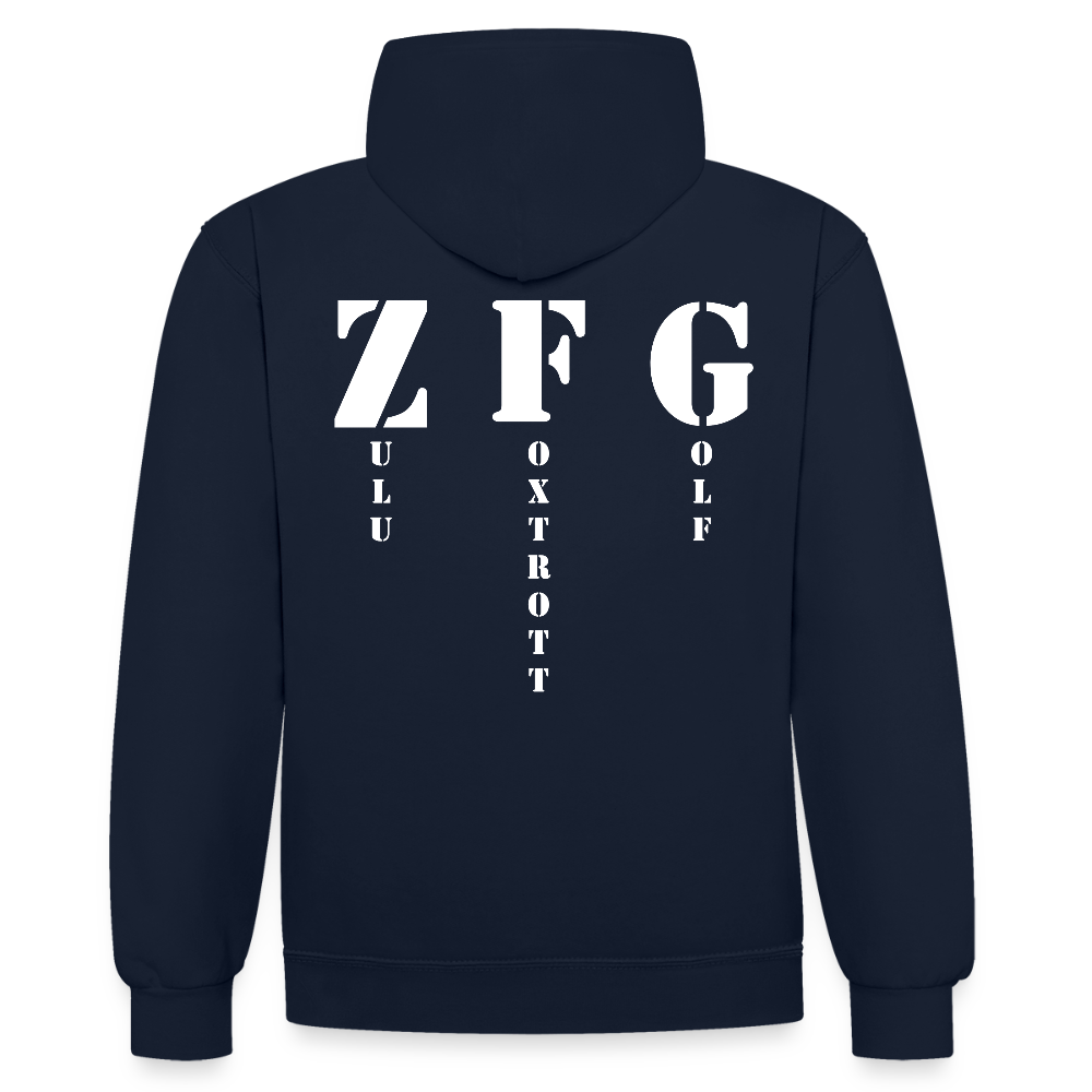 Hoodie  DS - Navy/Grau meliert