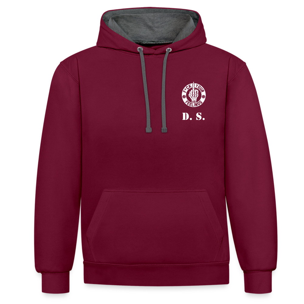 Hoodie  DS - Weinrot/Anthrazit