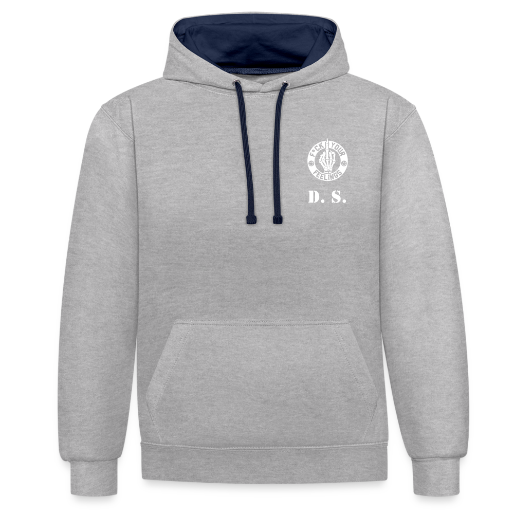 Hoodie  DS - Grau meliert/Navy