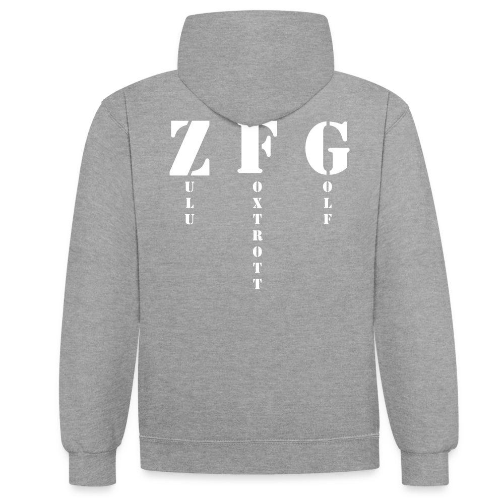 Hoodie  DS - Grau meliert/Navy