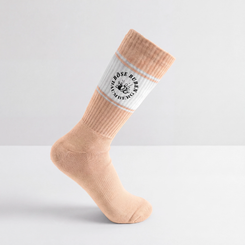 Böse Buben Tennissocken - Weiß/Pfirsich
