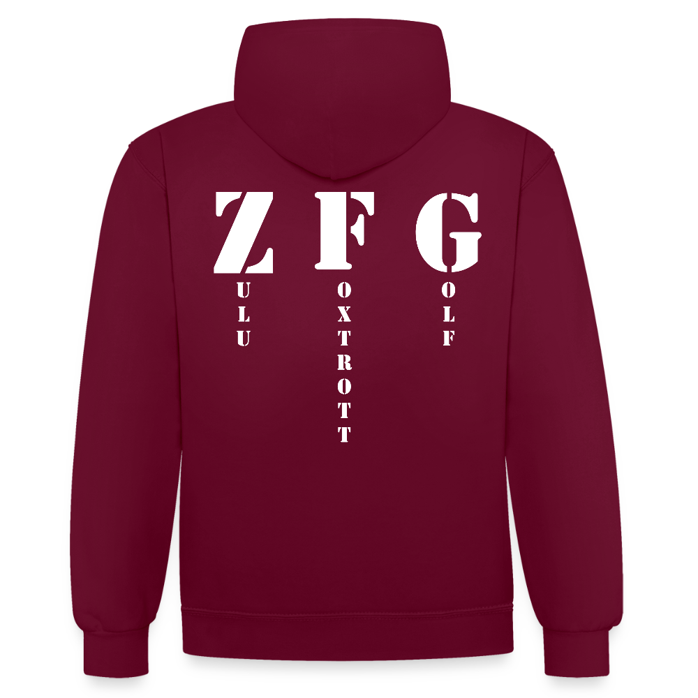 Hoodie  DS - Weinrot/Anthrazit