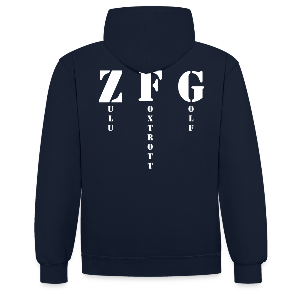 Hoodie DB - Navy/Rot