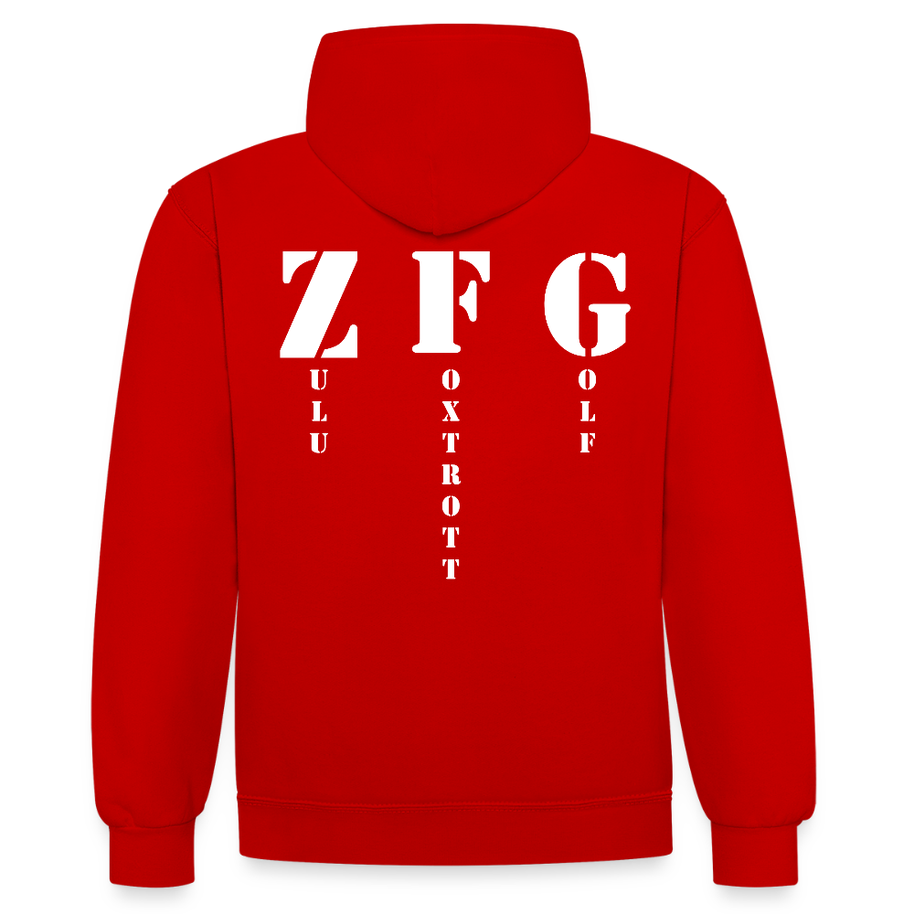 Hoodie ML - Rot/Weiß