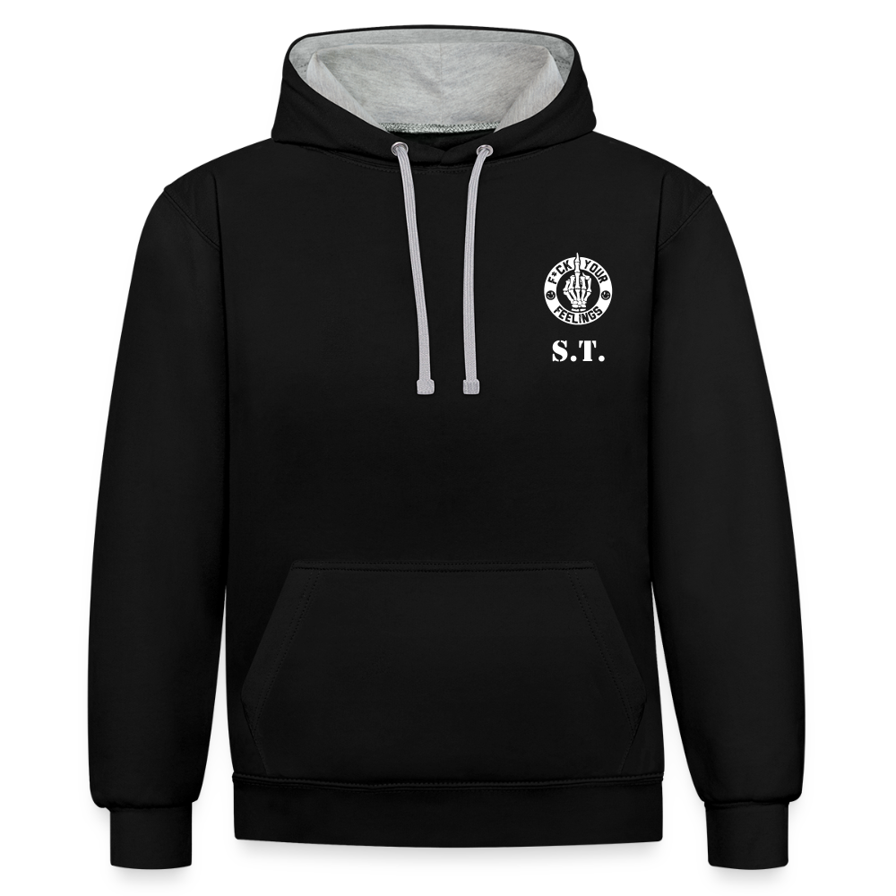 Hoodie ST - Schwarz/Grau meliert