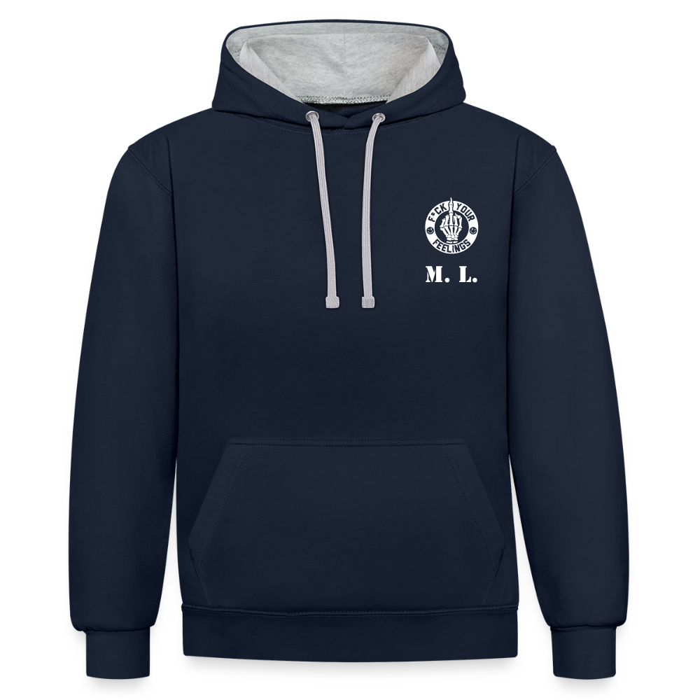 Hoodie ML - Navy/Grau meliert