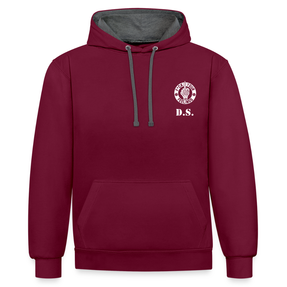 Hoodie  DS - Weinrot/Anthrazit